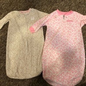 2 pack baby girl sleep sack! 0-9 months